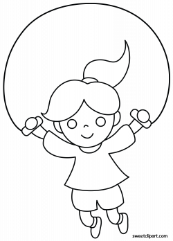 Girl Jumping Rope Coloring Page - Free Clip Art