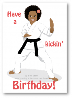 Birthday - Karate black belt little girl wearing a gorgeous afro ...