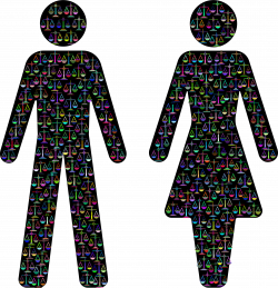 Clipart - Prismatic Gender Equality Male And Female Figures 2
