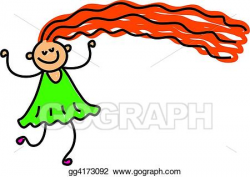 Stock Illustrations - Happy long hair. Stock Clipart ...