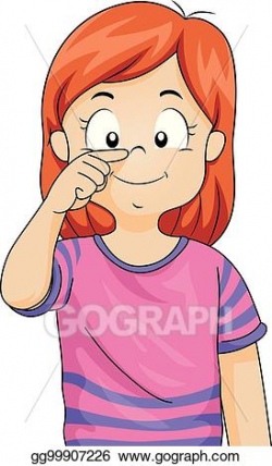 EPS Vector - Kid girl point nose illustration. Stock Clipart ...
