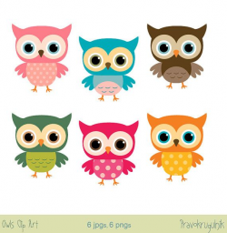 Baby owl clip art, Girl owl clipart, Rainbow owls on ...