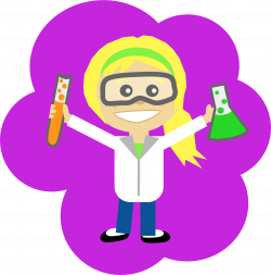 Clipart - Science Girl with Ponytail