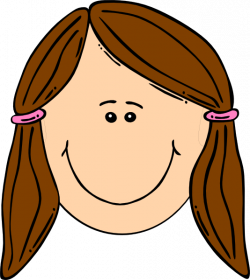 Smiling Girl With Brown Ponytails Clip Art at Clker.com - vector ...