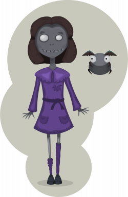 Clipart - Zombie girl