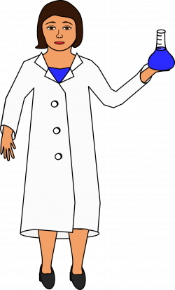 Clipart - Scientist holding an erlenmeyer flask