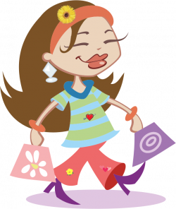 Clipart - Happy Shopping Girl
