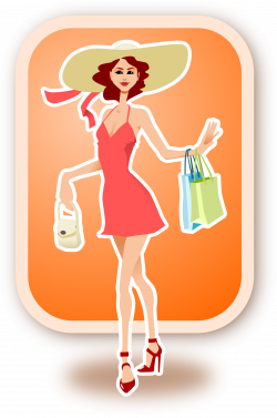 Clipart - shopping woman