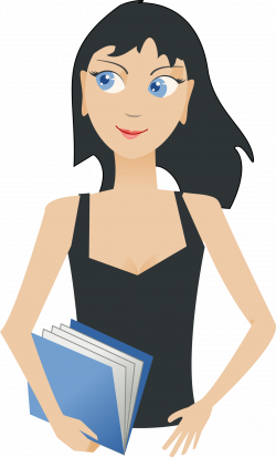 Clipart - student - girl with book