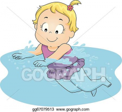 EPS Vector - Swimming girl. Stock Clipart Illustration ...