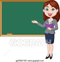 Vector Stock - Cartoon female teacher standing nex. Stock ...
