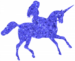 Clipart - Sapphire Woman Riding Unicorn