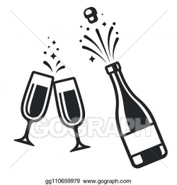 Vector Clipart - Champagne bottle and glasses. Vector ...