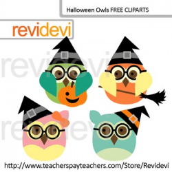 Halloween Owls With Glasses Clip Art Freebie