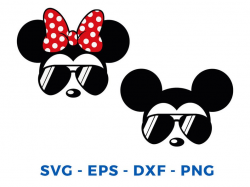 Mickey Minnie sunglasses svg Mickey Minnie Head Face svg png Cut File  Cricut Silhouette Cameo Vinyl Decal Disney Printable Tshirt Transfer