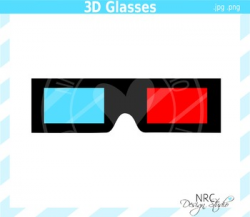 3D movie glasses clipart commercial use