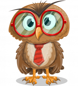 Vector Owl With Glasses Cartoon Character - Owlbert Witty ...