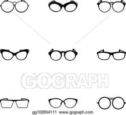 Vector Illustration - Safety glasses icons set, simple style ...