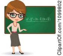 Clipart Friendly Brunette Female Math Teacher With Glasses ...