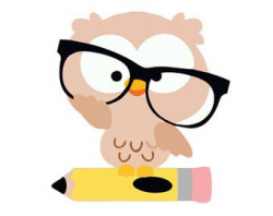 owl glasses teacher silhouette svg dxf file instant download ...
