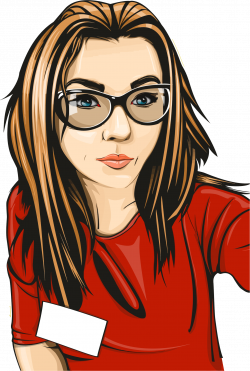 Clipart - Girl With Glasses