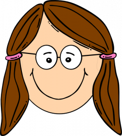 Light Skin Smiling Lady With Glasses Clip Art at Clker.com - vector ...