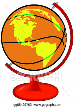 Stock Illustration - Basketball on globe stand . Clipart ...