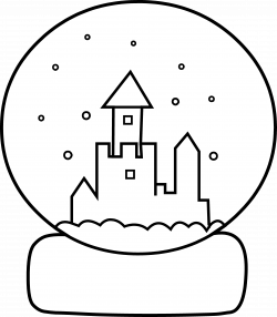 Cute Snow Globe Coloring Page - Free Clip Art