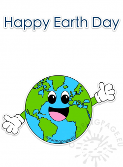 Happy earth day World globe cartoon clipart – Coloring Page