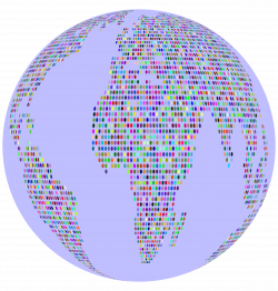 Clipart - Prismatic World Map Dots 3 Globe