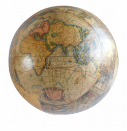 Vintage Papier Mache World - Old World Globe Free PNG Images ...