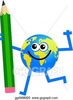 Drawing - Pencil globe. Clipart Drawing gg4568920 - GoGraph