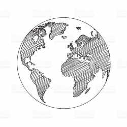 World map globe sketch in vector format - #format #globe ...