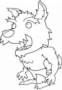 Scary Little Werewolf Coloring Page - Free Clip Art