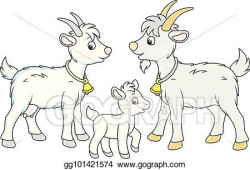 Vector Art - Goat, kid and he-goat. Clipart Drawing ...