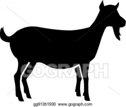 Vector Clipart - Female goat silhouette. Vector Illustration ...