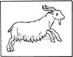 Outline of a Jumping Goat - Royalty Free Clipart Picture