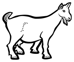 Goat - Lineart - OnlineLabels Clip Art