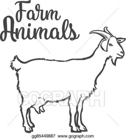 Vector Art - Ketch of a goat with horns and udder. Clipart ...