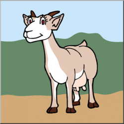 Clip Art: Cartoon Goat: Nanny Goat Color I abcteach.com ...
