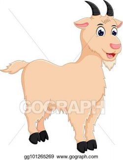 Vector Illustration - Funny goat cartoon standing with ...