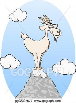 Vector Stock - Goat standing on a mountain peak. Clipart ...