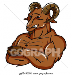 Vector Art - Ram sheep strong mascot. EPS clipart gg73495591 ...