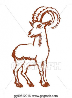 Vector Illustration - Strong mountain goat. EPS Clipart ...