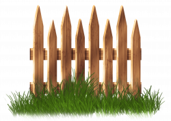 Transparent Wooden Garden Fence with Grass Clipart | Gallery ...