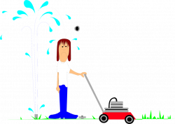 Lawn Mower | Free Stock Photo | Illustration of a man with a lawn ...