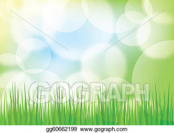 Vector Stock - Green spring background with grass and blurry ...