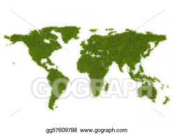 Drawing - World map green grass. Clipart Drawing gg57609788 ...
