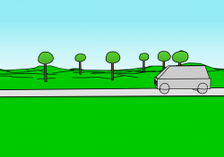 Clipart - Cartoon car passing by