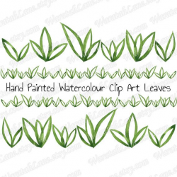 Watercolor Clip Art Leaves Clipart Border Row Digital Clip ...